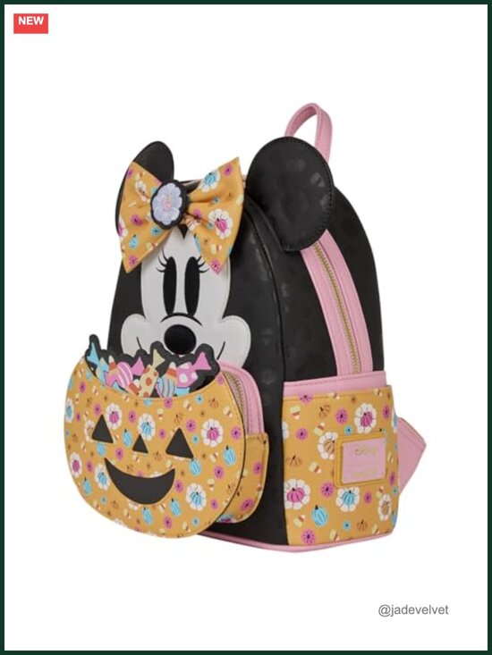 Loungefly Disney Minnie Mouse Pumpkin Mini Backpack Faux Leather Glow in the